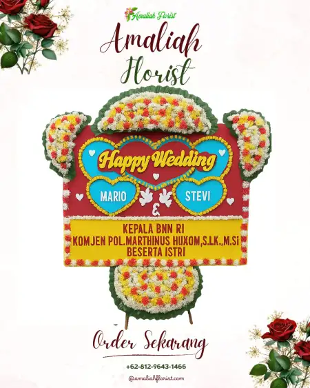 Papan Bunga Pernikahan Kota Besi